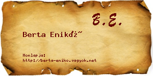 Berta Enikő névjegykártya