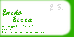 eniko berta business card